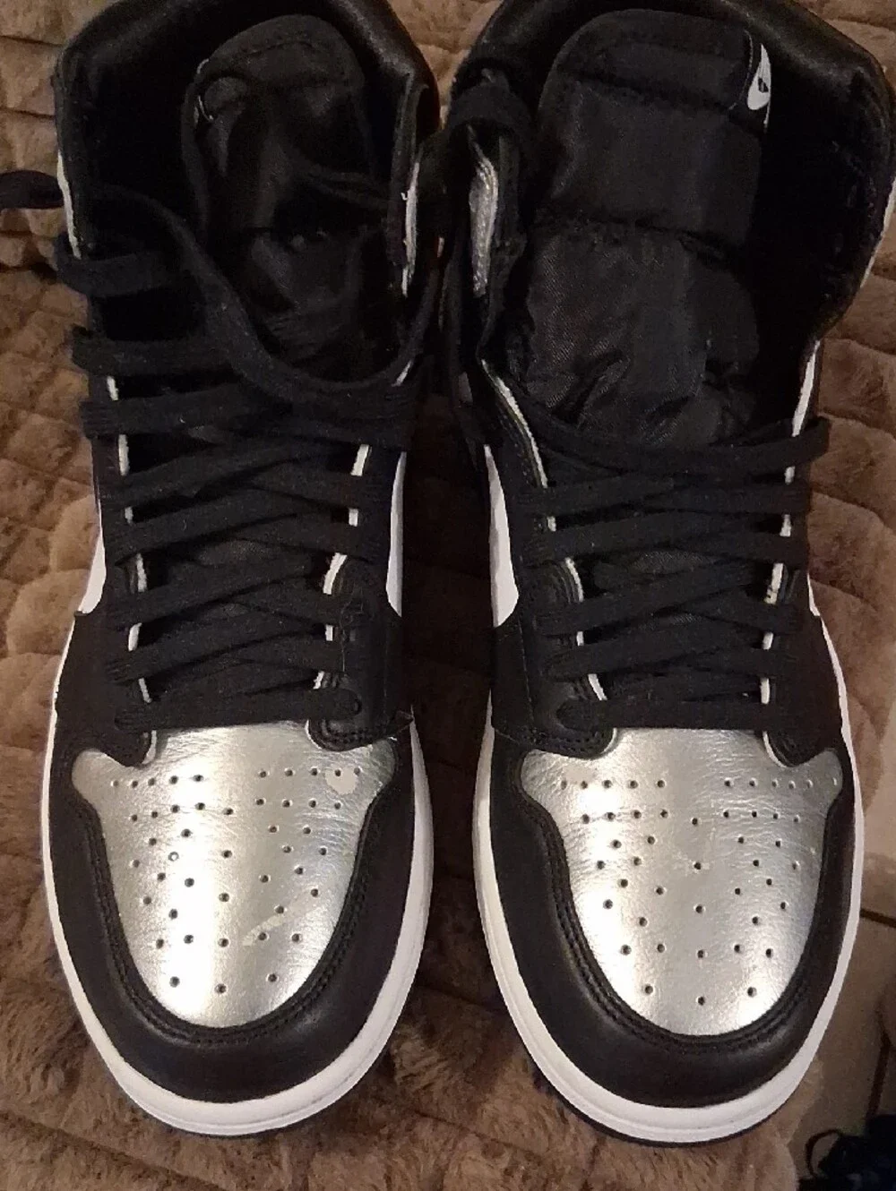 Jordan 1 Mid Silver Black White Men's Sneakers